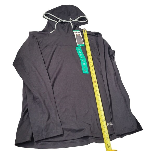 FILA Ladies' Funnel Neck Moisture Wicking Active Training Hoodie Black X-Large - Picture 9 of 10